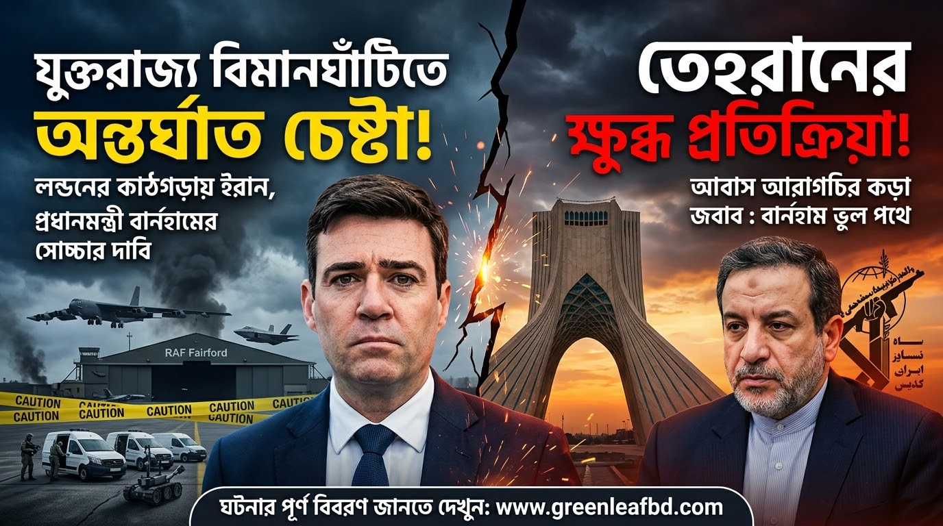 যুক্তরাজ্য বিমানঘাঁটিতে অন্তর্ঘাত চেষ্টা ইরানের বিরুদ্ধে লন্ডনের অভিযোগ ও তেহরানের ক্ষুব্ধ প্রতিক্রিয়া